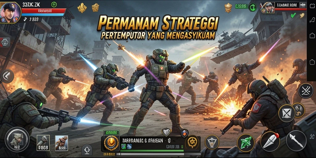 Screenshot tampilan gameplay seru 33ZK dengan pertempuran strategis.