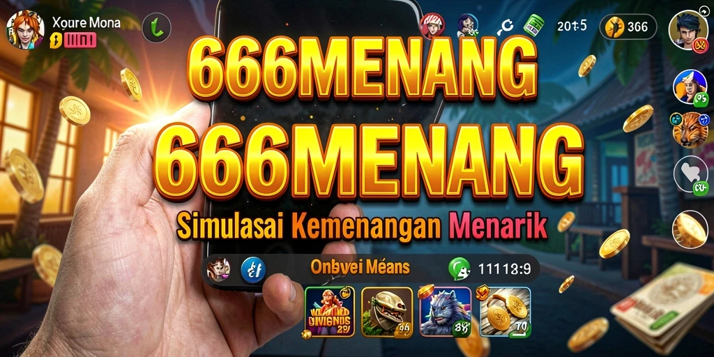 Tampilan dalam game 666MENANG menunjukkan momen-momen seru dalam simulasi.