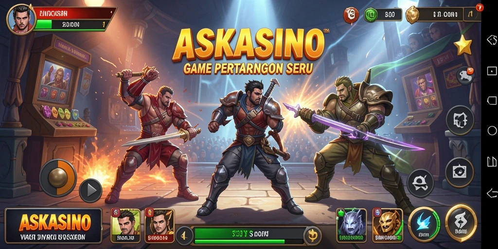 Tampilan gameplay seru dari ASKASINO yang memperlihatkan pertarungan intens.
