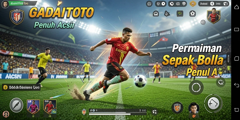 Screenshot gameplay GADAITOTO dengan aksi menegangkan di lapangan.