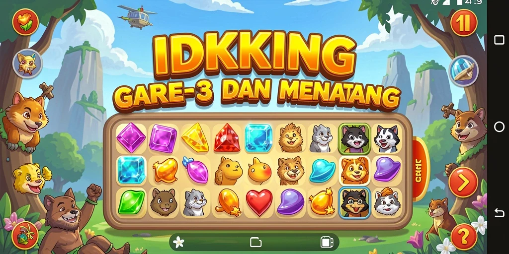 Gameplay seru IDRKING dengan tantangan Match-3 yang menarik.