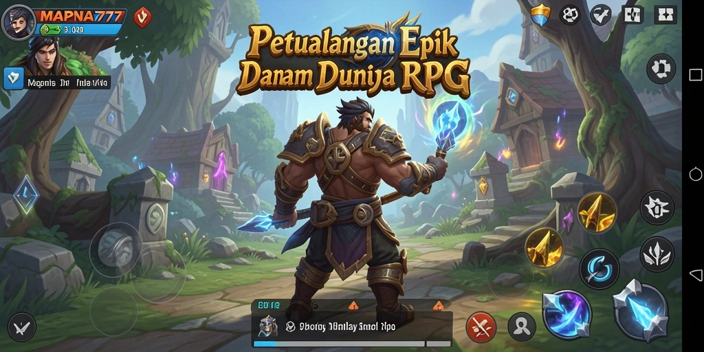 Tampilan seru dari gameplay RPG MAPNA777 yang memukau.