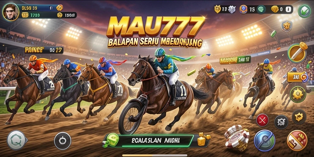 Tampilan seru balapan MAU777 dengan mobil kece dan lintasan menantang.