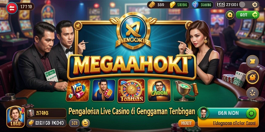 Tampilan menarik gameplay Live Casino MEGAHOKI dengan dealer nyata.