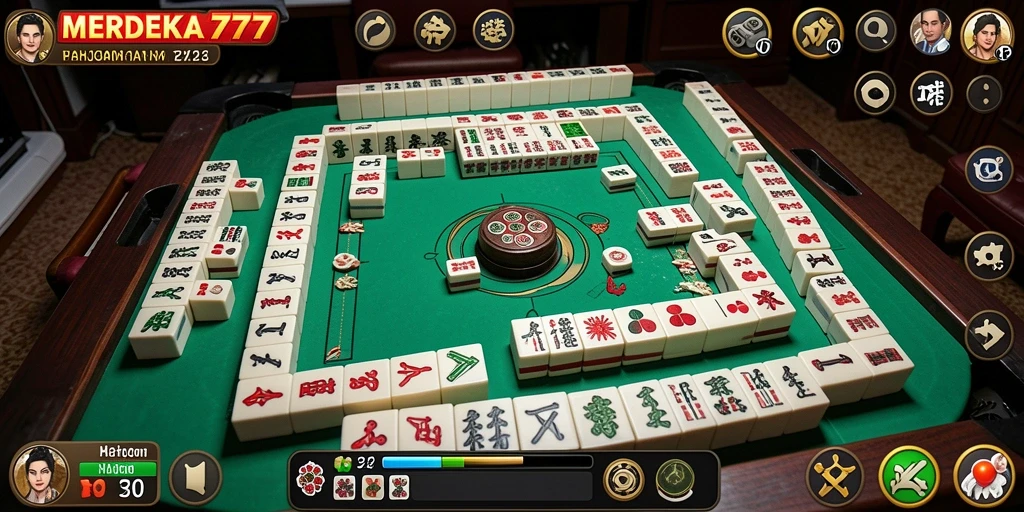 Screenshot utama MERDEKA777 yang menampilkan gameplay Mahjong yang menarik.