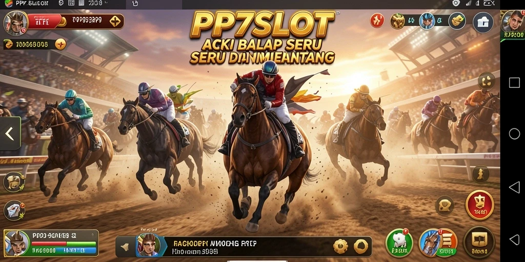 Tangkapan layar utama menunjukkan gameplay balap yang mendebarkan di PP7SLOT.