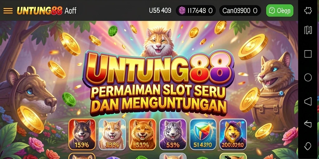 Screenshot UNTUNG88 menampilkan gameplay Slot yang menyenangkan dan menguntungkan.