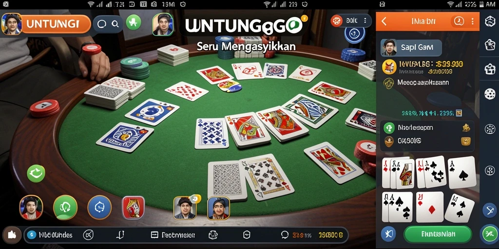 Screenshot UNTUNGGO menampilkan gameplay Gaple yang seru dan interaktif.
