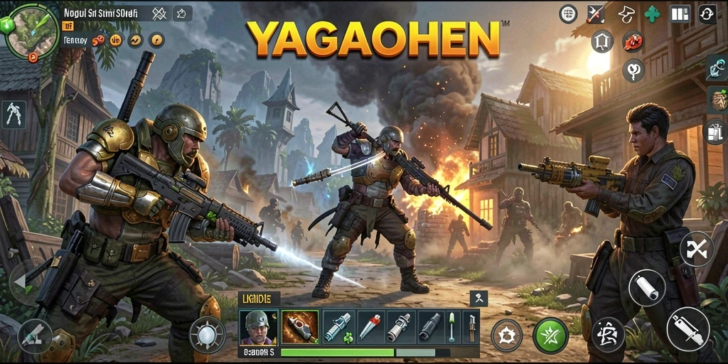 Tangkapan layar gameplay YAGAOHEN yang menampilkan aksi pertempuran yang mendebarkan.
